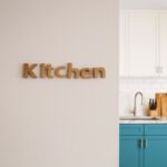 قطعة ديكورللمطبخ من الخشب بتصميم كلمة Kitchen