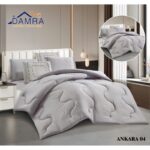 طقم لحاف صيفي (6 قطع) حجم مزوج من ضمرة ANKARA 04 لون رمادي
