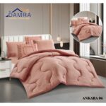 طقم لحاف صيفي (6 قطع) حجم مزوج من ضمرة لون زهري