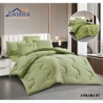 طقم لحاف صيفي (6 قطع) حجم مزوج من ضمرة لون أخضر
