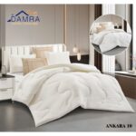 طقم لحاف صيفي (6 قطع) حجم مزوج من ضمرة ANKARA 10 لون أوف وايت