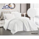 طقم لحاف صيفي (6 قطع) حجم مزوج من ضمرة FRANCE 01 لون أبيض