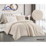 طقم لحاف صيفي (6 قطع) حجم مزوج من ضمرة FRANCE 02 لون بيج فاتح