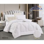 طقم لحاف صيفي (6 قطع) حجم مزوج من ضمرة MALK 02 لون أبيض