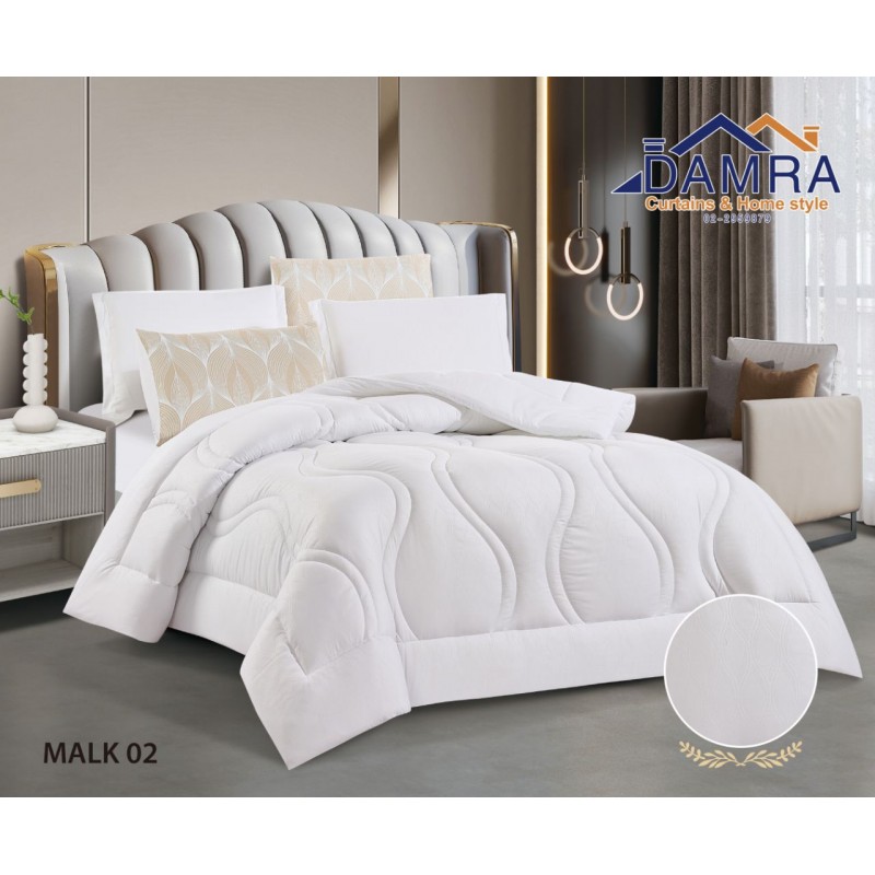 ⁦طقم لحاف صيفي (6 قطع) حجم مزوج من ضمرة MALK 02 لون أبيض⁩ - الصورة ⁦1⁩