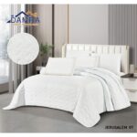 طقم لحاف صيفي (6 قطع) حجم مزوج من ضمرة JERUSALEM 07 لون أبيض