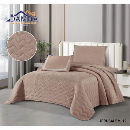 طقم لحاف صيفي (4 قطع) حجم مفرد من ضمرة JERUSALEM 12 لون عسلي