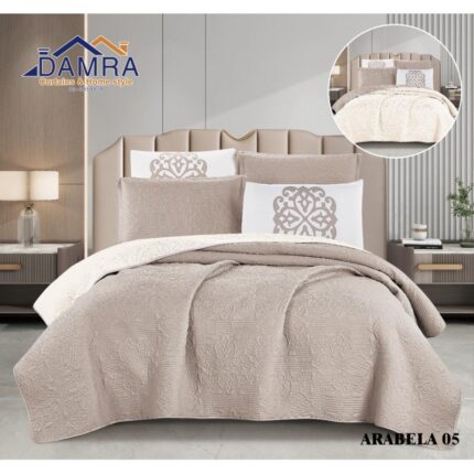 طقم لحاف صيفي (6 قطع) حجم مزوج من ضمرة ARABELA 05 لون بيج