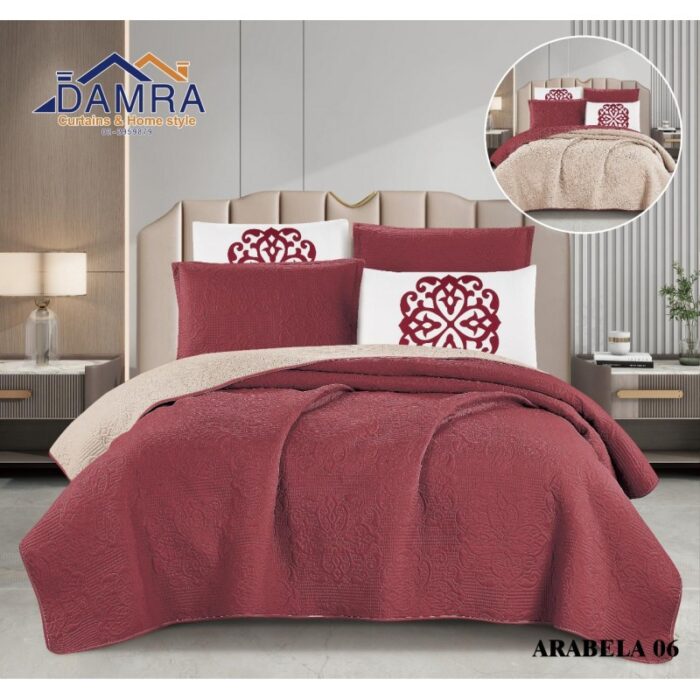 103386019_686e8f6925834 طقم لحاف صيفي (6 قطع) حجم مزوج من ضمرة ARABELA 06 لون تركواز فاتح - الصورة 1