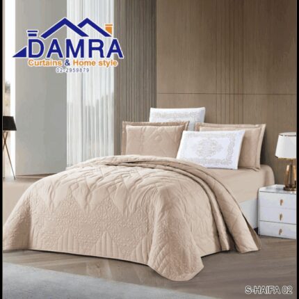 طقم لحاف صيفي (4 قطع) حجم مفرد من ضمرة S-HAIFA 02 لون بيج