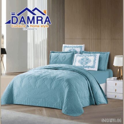 طقم لحاف صيفي (4 قطع) حجم مفرد من ضمرة S-HAIFA 04 لون أزرق