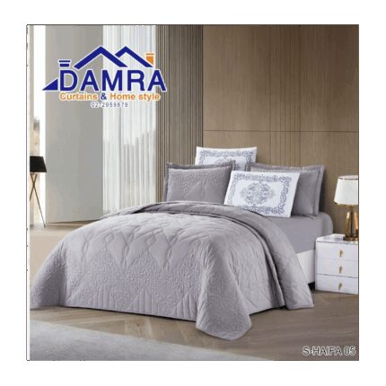 طقم لحاف صيفي (4 قطع) حجم مفرد من ضمرة S-HAIFA 05 لون رمادي فاتح