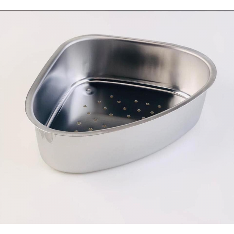 ⁦سلة زاوية مجلى ستانلس ستيل لون فضي⁩ - الصورة ⁦1⁩