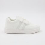 ⁦بوت سبورت جلد بشريطين لاصقين لون ابيض⁩ - الصورة ⁦3⁩