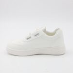 ⁦بوت سبورت جلد بشريطين لاصقين لون ابيض⁩ - الصورة ⁦4⁩