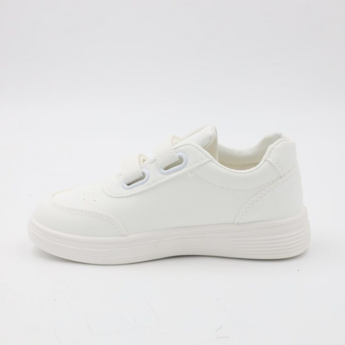 ⁦بوت سبورت جلد بشريطين لاصقين لون ابيض⁩ - الصورة ⁦4⁩