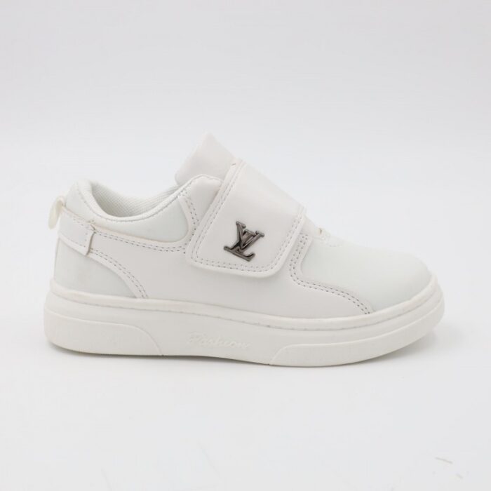 ⁦بوت سبورت جلد بشريط لاصق لون ابيض⁩ - الصورة ⁦2⁩