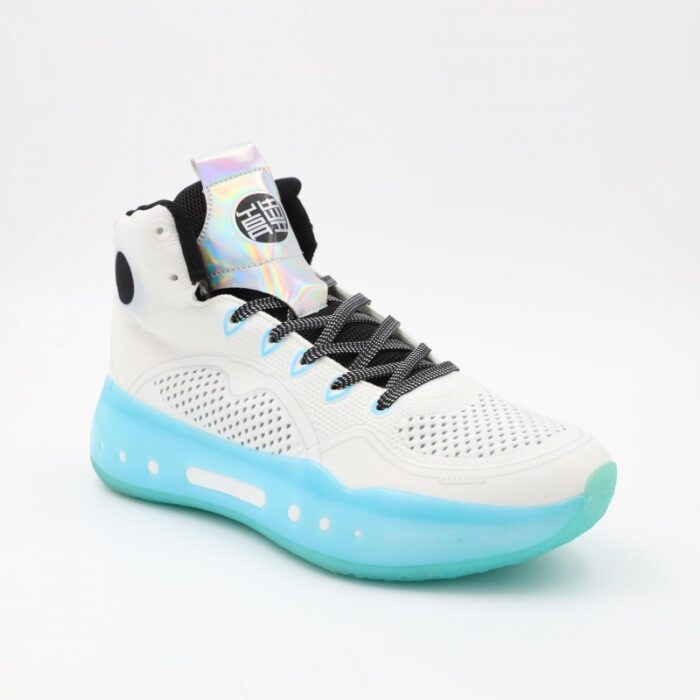 ⁦حذاء رياضي للرجال لون أبيض وأزرق⁩ - الصورة ⁦2⁩