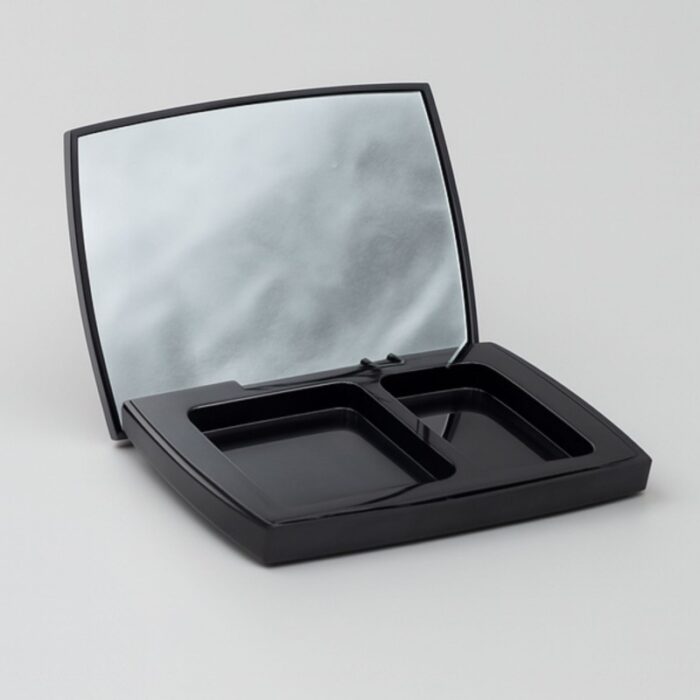 ⁦علبة صغيرة للمكياج مع مرآة لون أسود⁩ - الصورة ⁦2⁩