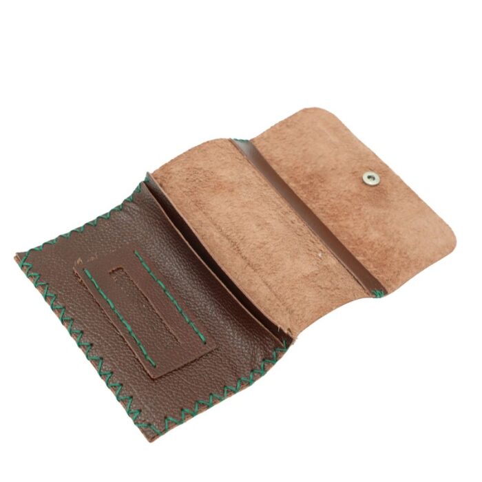 ⁦محفظة تبغ جلد طبيعي لون بني محروق⁩ - الصورة ⁦2⁩