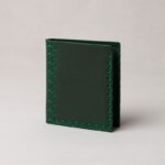 محفظة بطاقات شخصية جلد طبيعي لون أخضر