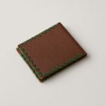 محفظة بطاقات شخصية جلد طبيعي لون بني محروق