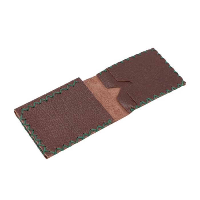 ⁦محفظة بطاقات شخصية جلد طبيعي لون بني محروق⁩ - الصورة ⁦2⁩