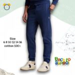 بنطلون مخمل بناتي خصر مطاطي لون كحلي