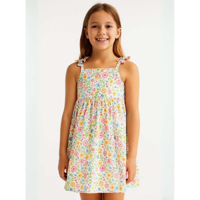 ⁦فستان حفر بناتي لون أبيض⁩ - الصورة ⁦2⁩