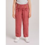 بنطلون مخمل بناتي خصر مطاطي لون زهري