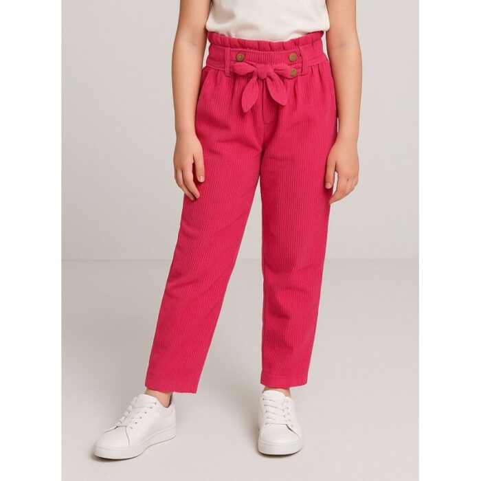 103386197_688340ff672f1 بنطلون مخمل بناتي خصر مطاطي لون فوشي - الصورة 1