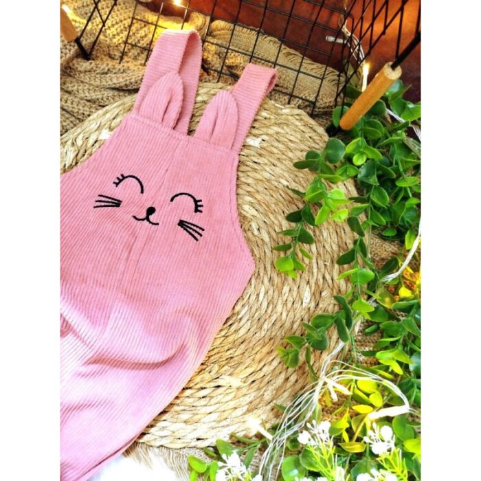 103386205_6883411fba80b طقم افرهول مع بلوزة كم بناتي لون زهري فاتح وأبيض - الصورة 1