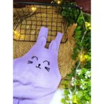 ⁦طقم افرهول مع بلوزة كم بناتي لون بنفسجي وأبيض⁩ - الصورة ⁦2⁩