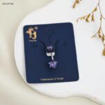 حلق سرة مع حجر زركون شكل نجمة لون بنفسجي من FJ مقاوم لتغير اللون كفالة سنتين ضد تغير اللون