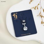 حلق سرة مع حجر زركون دائري لون فضي من FJ مقاوم لتغير اللون كفالة سنتين ضد تغير اللون