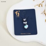 حلق سرة مع حجر زركون شكل قلب لون فضي وأحمر من FJ مقاوم لتغير اللون كفالة سنتين ضد تغير اللون