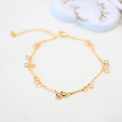 خلخال لون ذهبي من FJ مقاوم لتغير اللون كفالة سنتين ضد تغير اللون