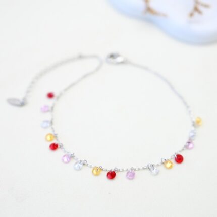 خلخال لون فضي من FJ مقاوم لتغير اللون كفالة سنتين ضد تغير اللون