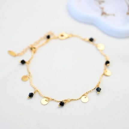 خلخال لون ذهبي من FJ مقاوم لتغير اللون كفالة سنتين ضد تغير اللون