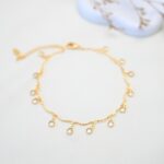 خلخال لون ذهبي من FJ مقاوم لتغير اللون كفالة سنتين ضد تغير اللون