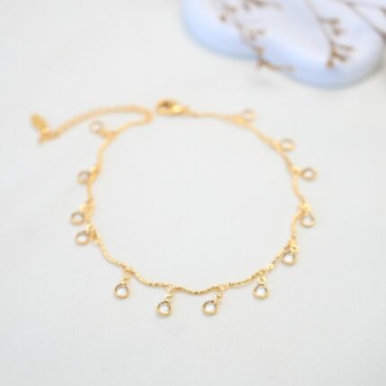 خلخال لون ذهبي من FJ مقاوم لتغير اللون كفالة سنتين ضد تغير اللون