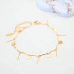 خلخال لون ذهبي من FJ مقاوم لتغير اللون كفالة سنتين ضد تغير اللون