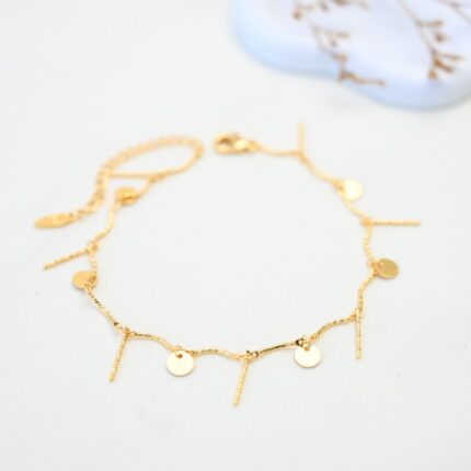 خلخال لون ذهبي من FJ مقاوم لتغير اللون كفالة سنتين ضد تغير اللون