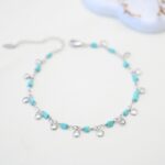 خلخال لون فضي من FJ مقاوم لتغير اللون كفالة سنتين ضد تغير اللون