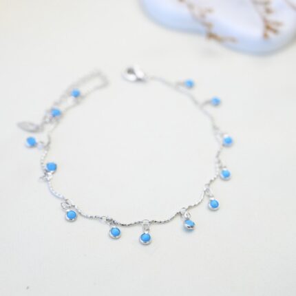 خلخال لون فضي من FJ مقاوم لتغير اللون كفالة سنتين ضد تغير اللون