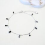 خلخال لون فضي من FJ مقاوم لتغير اللون كفالة سنتين ضد تغير اللون