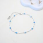 خلخال لون فضي من FJ مقاوم لتغير اللون كفالة سنتين ضد تغير اللون