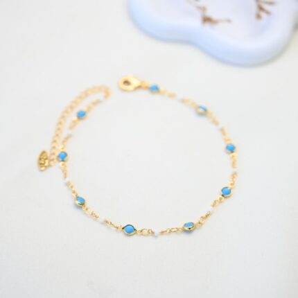 خلخال لون ذهبي من FJ مقاوم لتغير اللون كفالة سنتين ضد تغير اللون