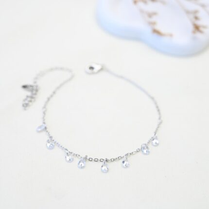 خلخال لون فضي من FJ مقاوم لتغير اللون كفالة سنتين ضد تغير اللون