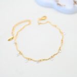 خلخال لون ذهبي من FJ مقاوم لتغير اللون كفالة سنتين ضد تغير اللون